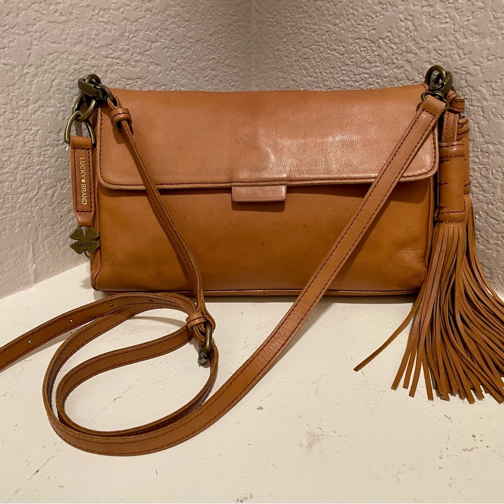 Lucky Brand brown Leather Crossbody Bag
